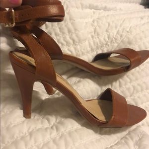 Heeled sandals with ankle straps. Gently worn.